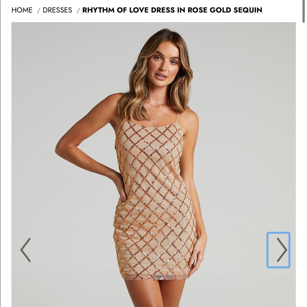 Rhythm of Love Dress - Rose Gold Sequin